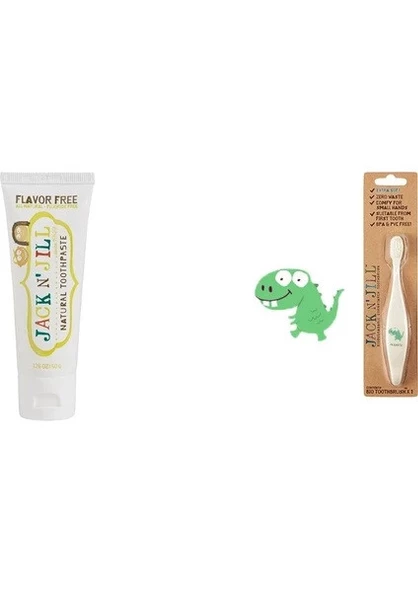 Jack N' Jill Jack N'jill Bebek Diş Macunu Diş Fırçası Set ( Dino Fıça- Aromasız Macun) ürün görseli 1