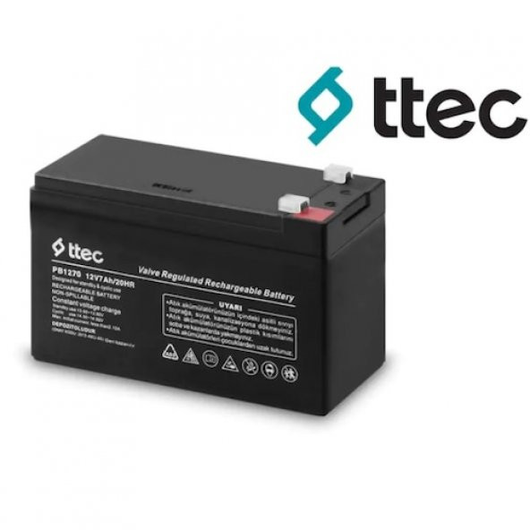 TTEC 12 Volt 7A AKÜ -12V 7 AH BAKIMSIZ KURU AKÜ ürün görseli 1