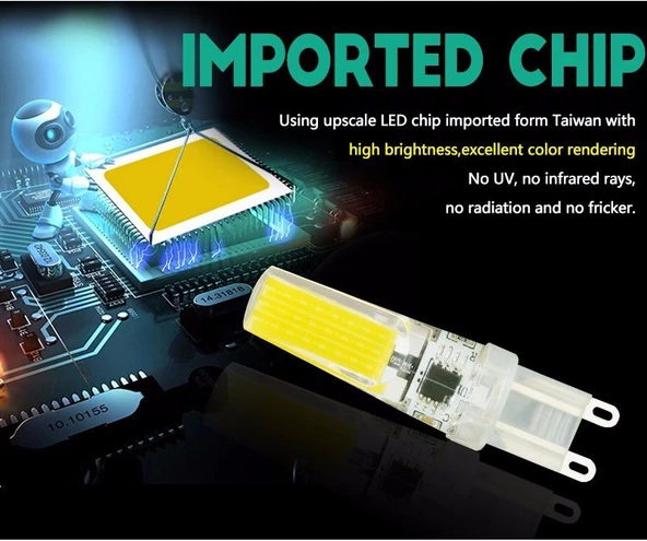 5 ADET G9 LED AMPÜL 9 WATT ( SARI IŞIK ) - Resim 2