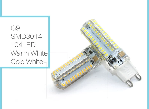5 ADET G9 LED AMPÜL 9 WATT 104 LED,Lİ ( SARI IŞIK ) ürün görseli 1