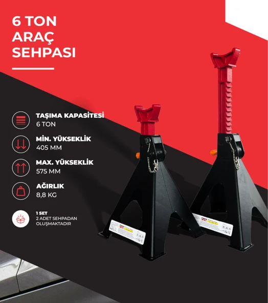 Powerfull 6 Ton Araç Sehpası - Resim 3