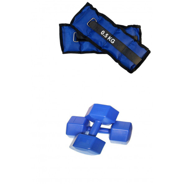 Leyaton Dumbell 1Kgx2Adet ,El Ayak Bilek Ağırlığı 0.5Kgx2Adet 2li Ağırlık Kondisyon Seti ürün görseli 1