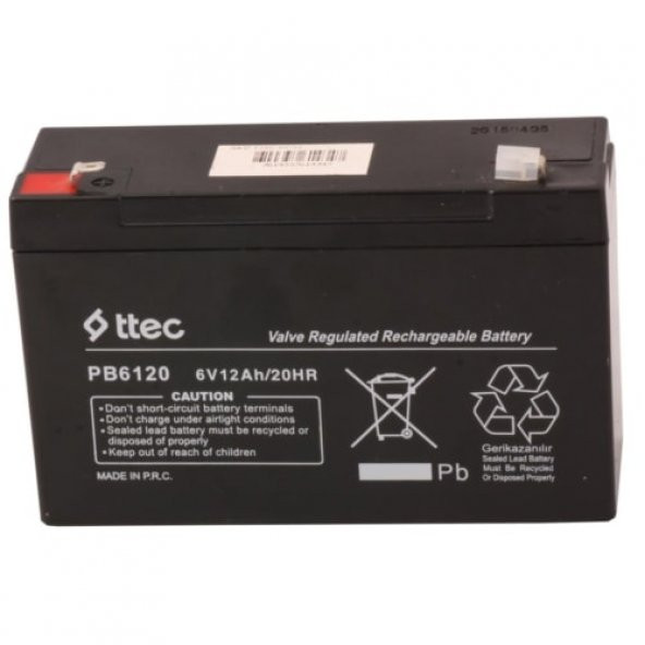 Ttec Plus 6V-12Ah Bakımsız Kuru Akü ürün görseli 1