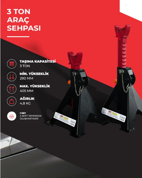 Powerfull 3 Ton Araç Sehpası - Resim 4