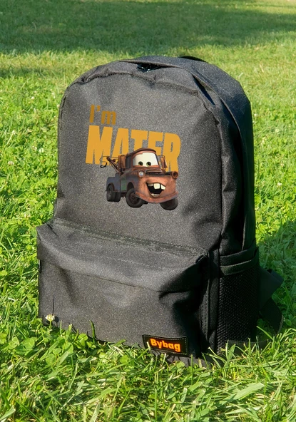 Mcqueen Mater Cars Baskılı Siyah Sırt Çantası Sevgili Unisex ürün görseli 1