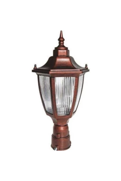 Altıgen Yuvarlak Direk Üstü Bahçe Armatürü - Lambası (4-6 CM ÇAPINDA YUVARLAK BORULAR İÇİN UYGUN.) ürün görseli 1