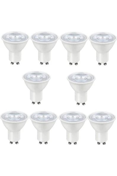 10 Adet 7 W Gün Işığı 1. Sınıf Gu10 Duy Led Ampul - 3000 Kelvin ürün görseli 1
