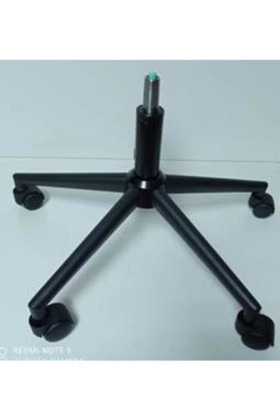 Siyah Konik Metal Yıldız Ayak + 5 Tekerlek+140'lık Amortisör Seti ürün görseli 1