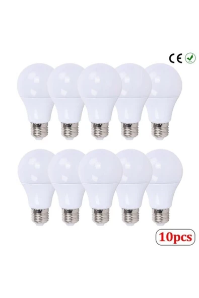 10 Adet 9 Watt E27 Duylu Led Ampul - Gün Işığı - 10'lu Paket ürün görseli 1