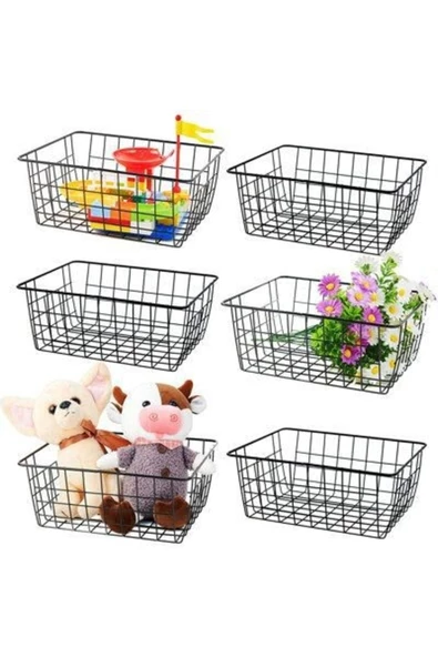 6 Adet Dolap Içi Organizer Banyo Mutfak Oyuncak Makyaj Sepeti ürün görseli 1