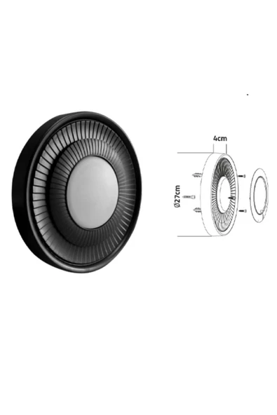 20W Siyah Sıva Üstü Led Armatür/3000K-G.Işığı/ 2000Lumen/A++ ürün görseli 1