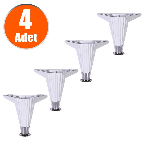 Mobilya Kanepe Masa Sehpa Ayağı Baza Ayak Beyaz 12 Cm (4 ADET) - Masa Ayakları - Tek Ebat ürün görseli 1