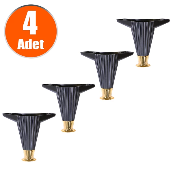 Mobilya Kanepe Masa Sehpa Ayağı Baza Ayakları Siyah 12 Cm (4 ADET) ürün görseli 1