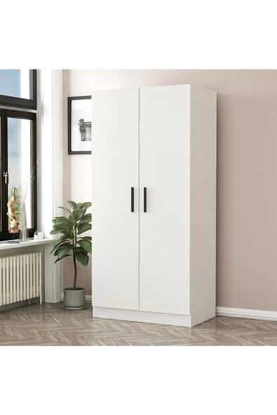 Tdesigno Tdesıgno Hira Giyinme Dolabı - Çok Amaçlı Dolap - Gardırop 80 Cm Beyaz ürün görseli 1