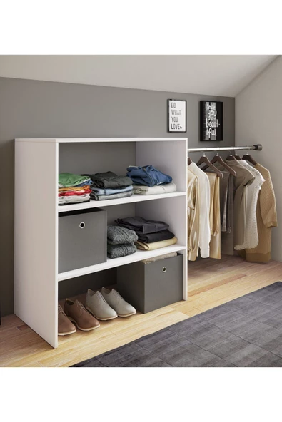 Tdesigno Alaz Giyinme Dolabı - Çok Amaçlı Dolap - Gardırop 180 Cm Açık Giyinme Dolabı ürün görseli 1