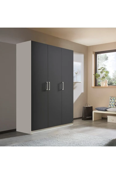 Tdesigno Almina Giyinme Dolabı - Çok Amaçlı Dolap - Gardırop 135 Cm-3 Kapaklı ürün görseli 1