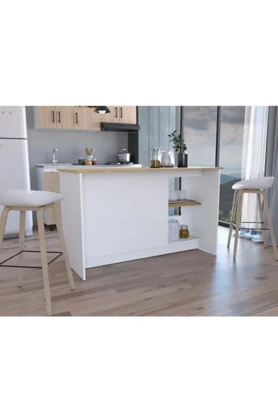 Tdesigno Bengi Mutfak Adası - Antrasit-150 Cm-Oturma Alanlı-Masa ürün görseli 1