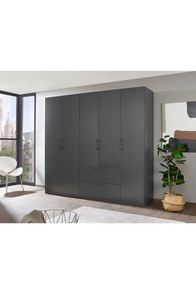 Tdesigno Araz Giyinme Dolabı - Çok Amaçlı Dolap - Gardırop 225 Cm-5 Kapaklı-2 ÇEKMECELİ ürün görseli 1