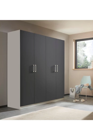Tdesigno Almina Giyinme Dolabı - Çok Amaçlı Dolap - Gardırop 180 Cm-4 Kapaklı ürün görseli 1