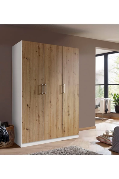 Tdesigno Almina Giyinme Dolabı - Çok Amaçlı Dolap - Gardırop 135 Cm-3 Kapaklı ürün görseli 1
