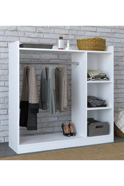Tdesigno Ala Giyinme Dolabı - Çok Amaçlı Dolap - Gardırop 120 Cm Açık Giyinme Dolabı ürün görseli 1