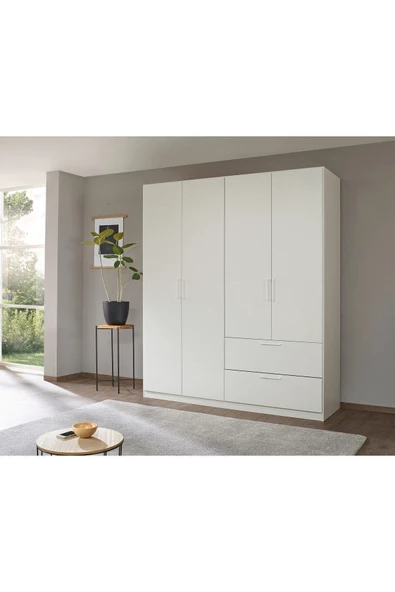 Tdesigno Araz Giyinme Dolabı - Çok Amaçlı Dolap - Gardırop 180 Cm-4 Kapaklı-2 ÇEKMECELİ ürün görseli 1