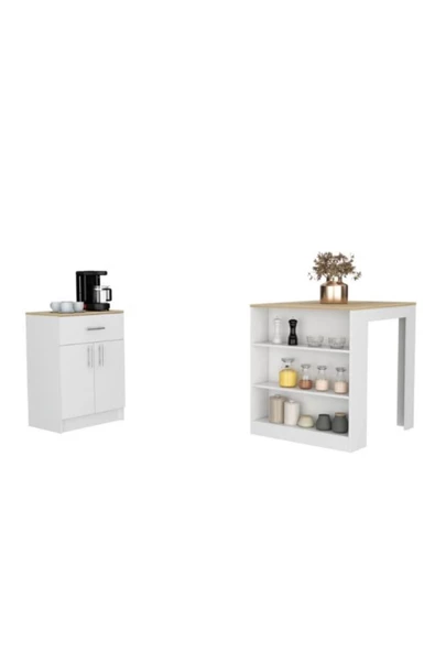 GC TANYA 2Lİ SET - MUTFAK MASASI-MUTFAK ADASI-120 CM-ÇEKMECELİ ALT MODÜL ürün görseli 1