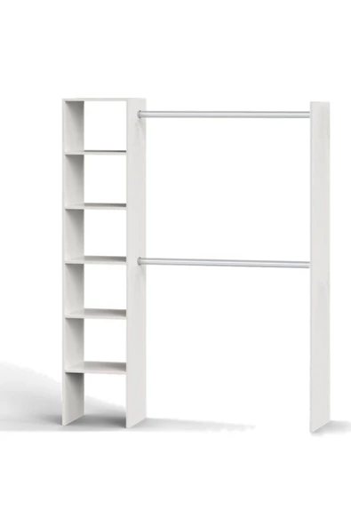 Tdesigno Efil Açık Giyinme Dolabı Gardırop Beyaz 140 cm ürün görseli 1