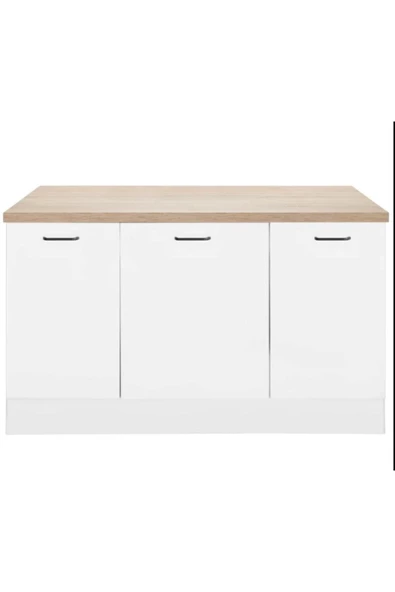 Tdesigno Devin Mutfak Alt Modül 130 cm Beyaz - Tezgah Dahil ürün görseli 1