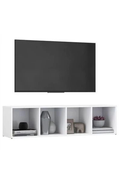 Tdesigno Tdesıgno Ezgi Televizyon Sehpası - Ünitesi -kitaplık-beyaz 144 Cm 4 Raflı ürün görseli 1