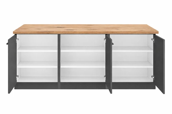 Tdesigno Devin Mutfak Alt Modül 120 cm Antrasit - Tezgah Dahil - Resim 3