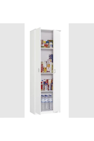 Tdesigno Tane Çok Amaçlı Dolap,4 Raflı, 2 Kapaklı Mutfak Dolabı Kiler Dolabı Banyo Dolabı ürün görseli 1