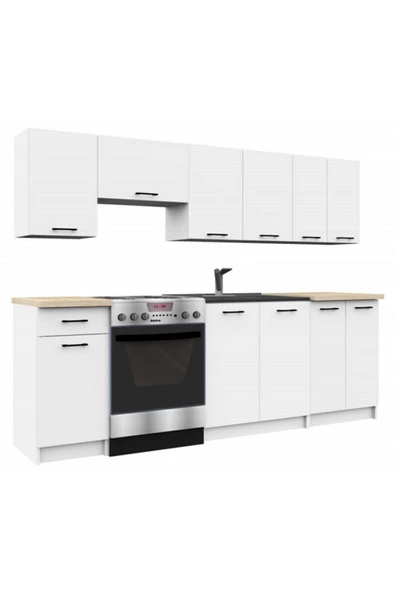 Tdesigno Tdesıgno Lavin Mutfak 240 Cm Tezgah Dahil Değil Beyaz ürün görseli 1