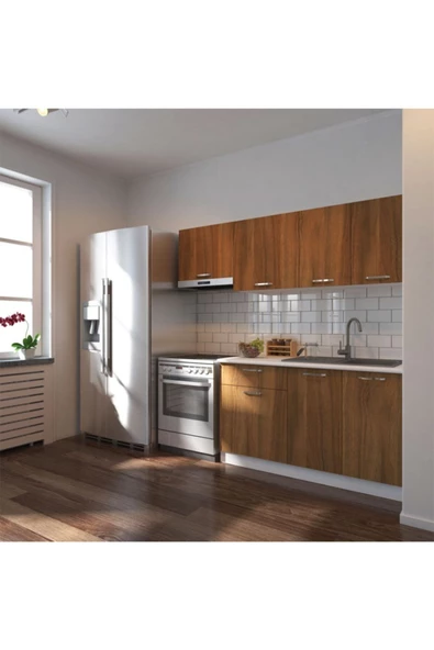 Tdesigno Ceviz Miray Hazır Mutfak Dolabı 200 cm ürün görseli 1
