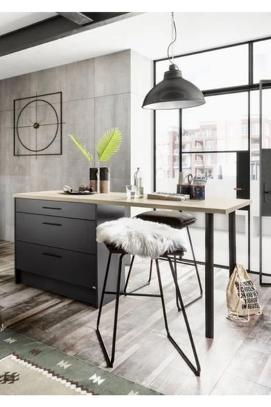 Tdesigno Pelin Mutfak Adası - Alt Modül 180 Cm Antrasit ürün görseli 1