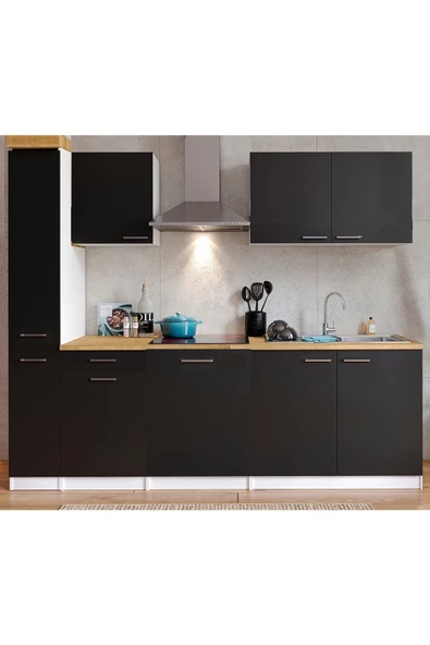 Tdesigno Pars Mutfak 280 Cm Tezgah Dahil Değil-kiler Dahil Siyah ürün görseli 1