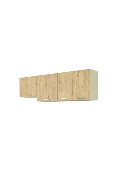 Tdesigno Ipek Üst Mutfak Dolabı 200 Cm – Safir Meşe - Resim 3