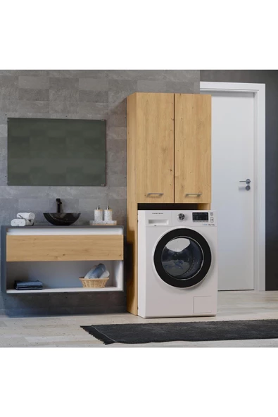 Tdesigno Ruken  Banyo Dolabı-Çok Amaçlı-Çamaşır Makinesi Dolabı ürün görseli 1
