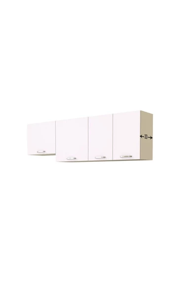 T Designo Melodi Üst Mutfak Dolabı 200 cm beyaz - Resim 4