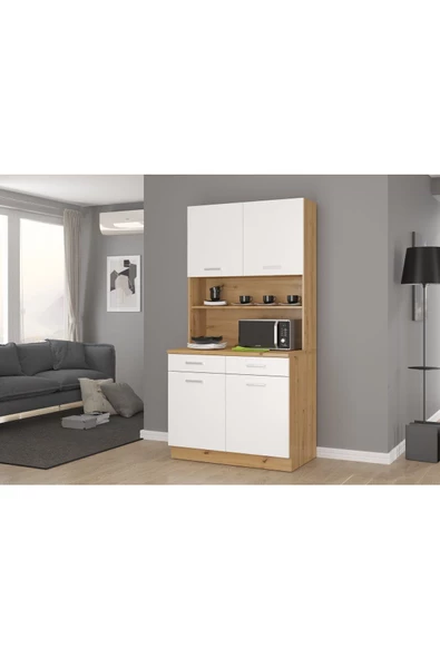 Tdesigno Çok Amaçlı Dolap-Mikrodalga-Erzak-Airfryer-Mutfak-Kiler Dolabı-Kahve Köşesi-Atlantik Çam ürün görseli 1