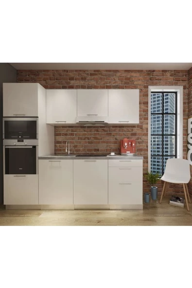 Tdesigno Vega Mutfak 240 Cm Tezgah Dahil Değil-kiler Dahil Beyaz ürün görseli 1