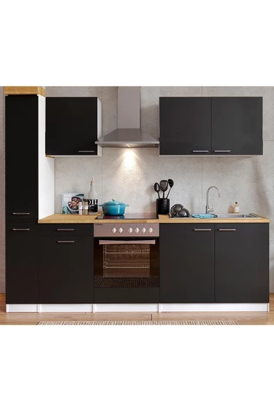 Tdesigno Volkan Mutfak 280 Cm Tezgah Dahil Değil-kiler Dahil Siyah ürün görseli 1
