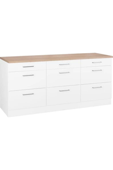 Tdesigno Arita Mutfak Çekmeceli Alt Modül 150 cm Beyaz Tezgah Dahil Td-ari-011 ürün görseli 1
