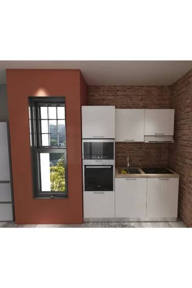 Tdesigno Sırus Mutfak 180 Cm Tezgah Dahil Değil-kiler Dahil Beyaz ürün görseli 1