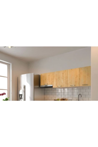 Tdesigno Ipek Üst Mutfak Dolabı 200 Cm – Safir Meşe - Resim 4
