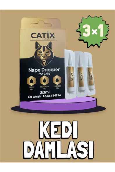 vet advice Kediler Için Dış Derma Parazit Kaşıntı Giderici Tüy Damlası 3x1 ml ürün görseli 1