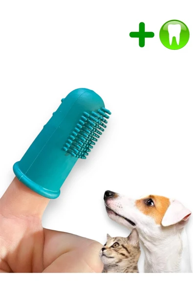 vet advice Kedi Köpek Silikon Parmak Diş Kaşıyıcı Dil Temizleyici Diş Fırçası Yeşil - Adet ürün görseli 1