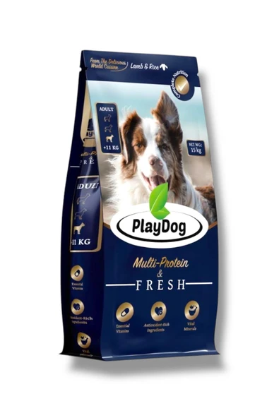 PlayDog Yetişkin Köpek Kuzu Eti Ve Pirinçli Kuru Maması Multi Protein 15 Kg ürün görseli 1