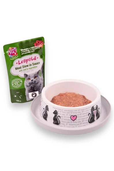 vet advice Leöpöld Premium Pouch Yetişkin Kedi Yaş Mama Sığırlı 100 Gr 10 Adet ürün görseli 1