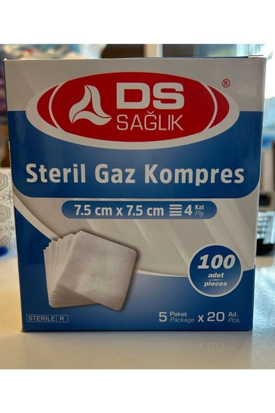 DAMLA DS SAĞLIK STERİL GAZ KOMPRES 7,5CMX7,5CM 100 ADET ürün görseli 1